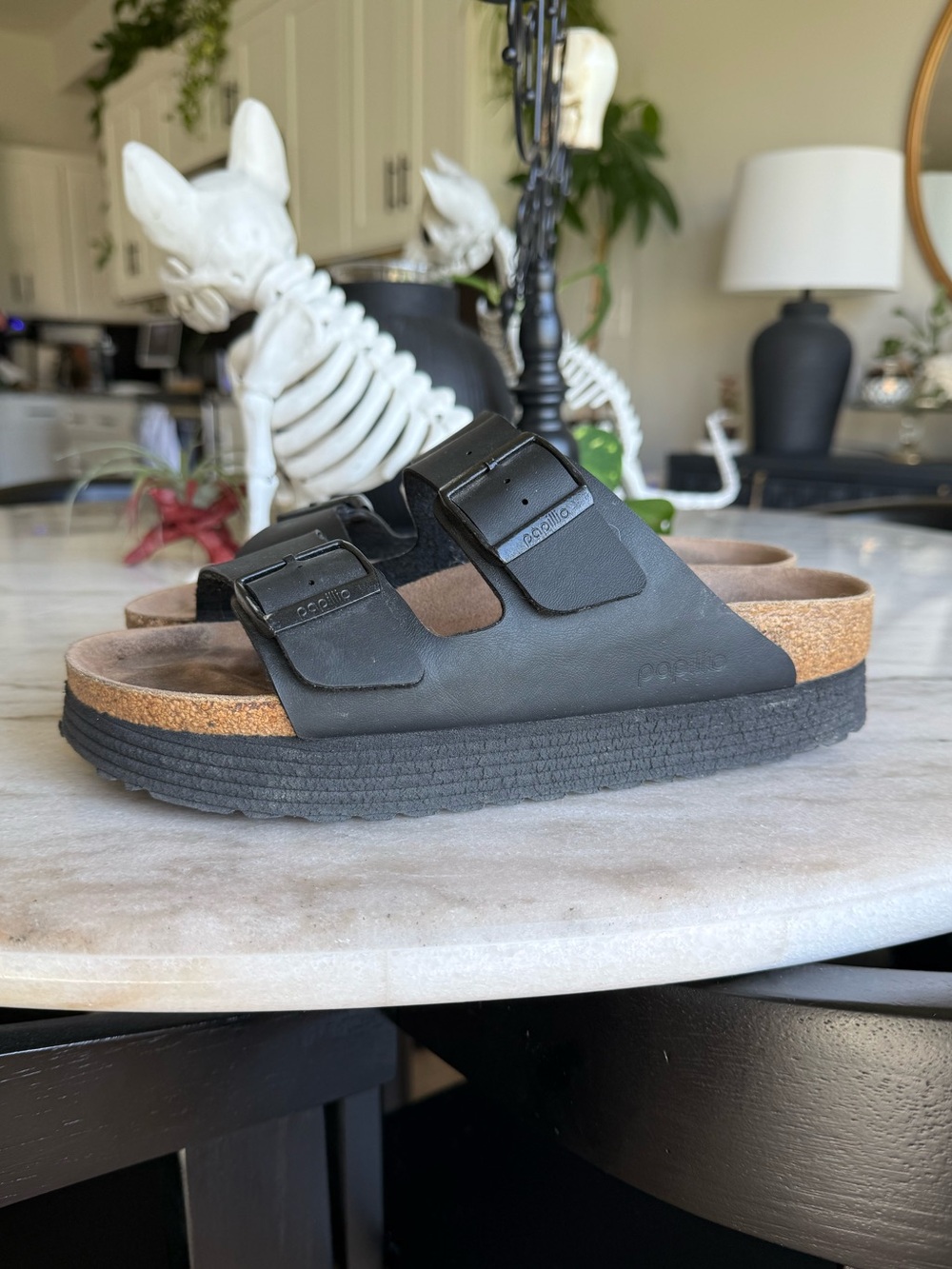 Women's Arizona Vegan Platform Sandal by Papillio by Birkenstock Black 39